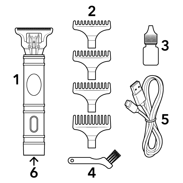 Haartrimmer met USB oplaadfunctie